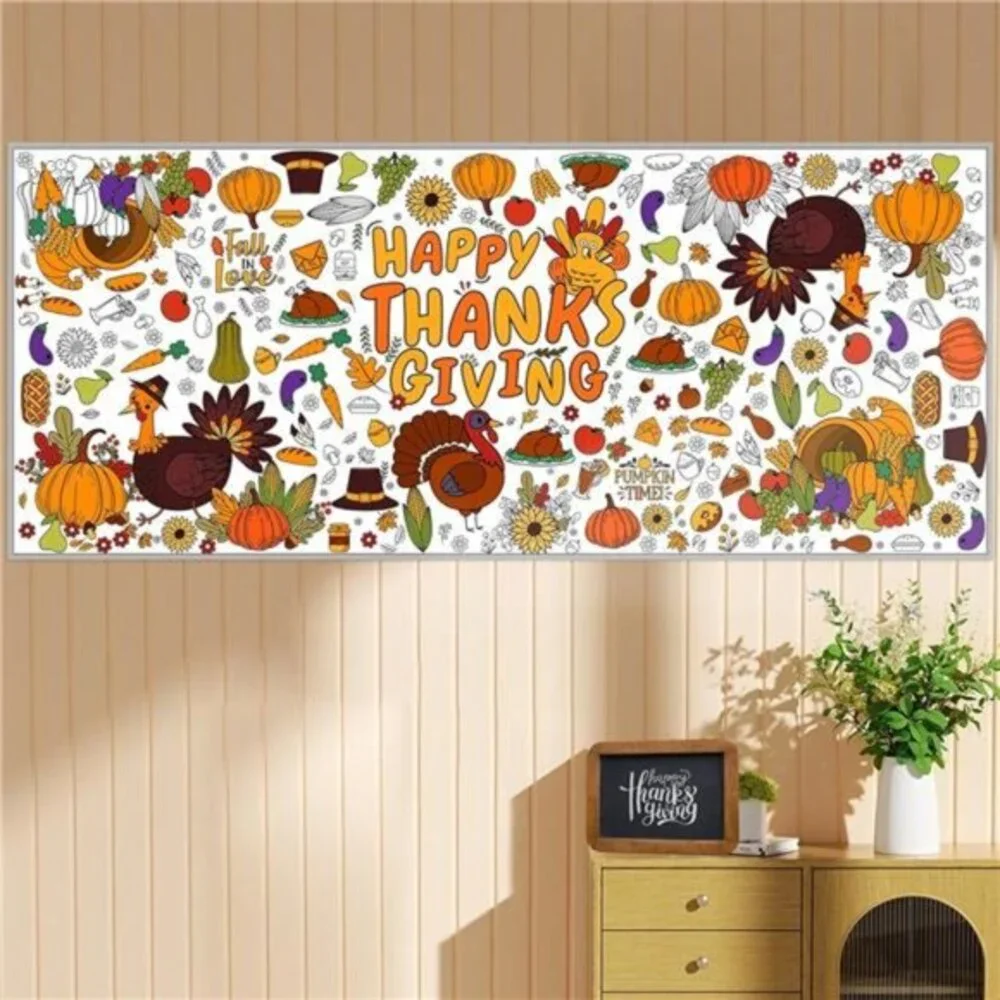 Thanksgiving Giant Coloring Poster/Table Cloth Jumbo‎ Crafts for Kids-30 x 72
